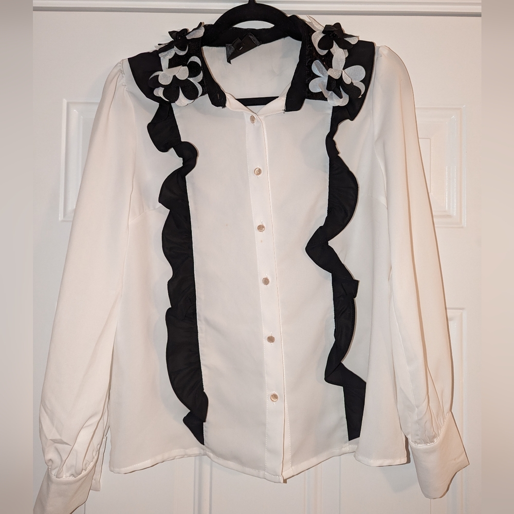 White and Black blouse